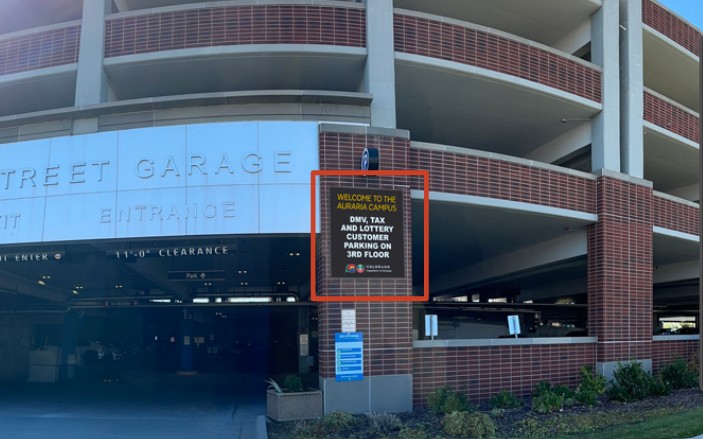 Image of the parking garage entrance